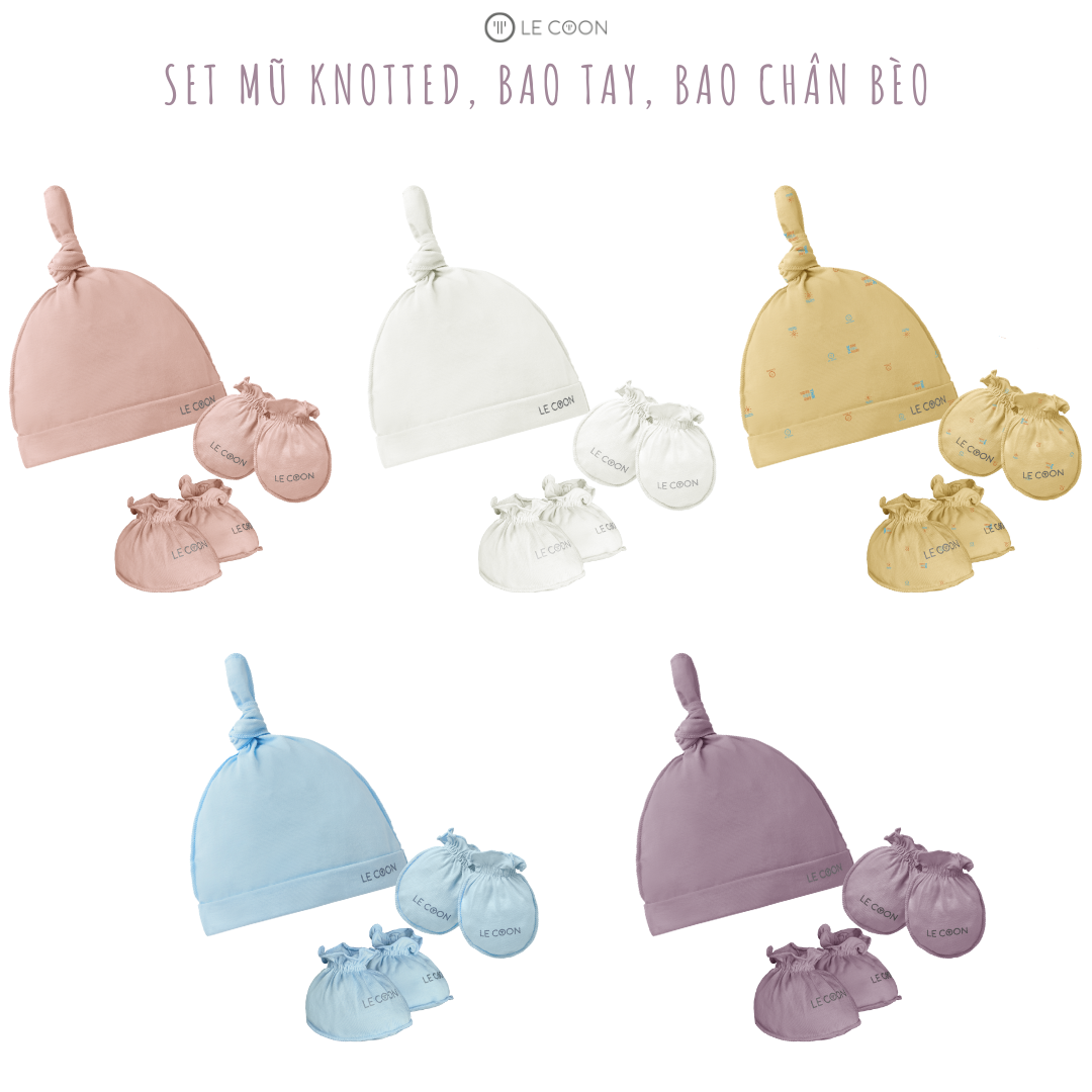 LE COON | Mũ Knotted, Bao Tay, Bao Chân | Cool | Newborn