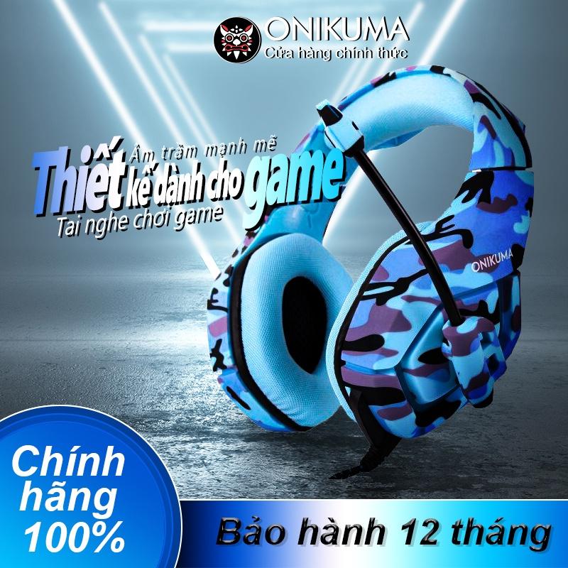 Tai nghe ONIKUMA K1B Blue Headset Tai nghe chơi game âm thanh nổi có micrô