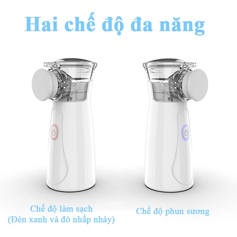 Máy Khí Dung Xông Mũi Họng Đa Năng 2 Trong 1 Cho Bé Và Người Lớn Máy Thở Khí Dung Nhỏ Gọn Công Nghệ Mới Hạt Sương Siêu Nhỏ Giúp Thẩm Thấu CaoTrị Viêm Phổi Viêm Phế Quản Viêm Xoang Tặng 2 Mặt Nạ Và 1 Đầu Ngậm