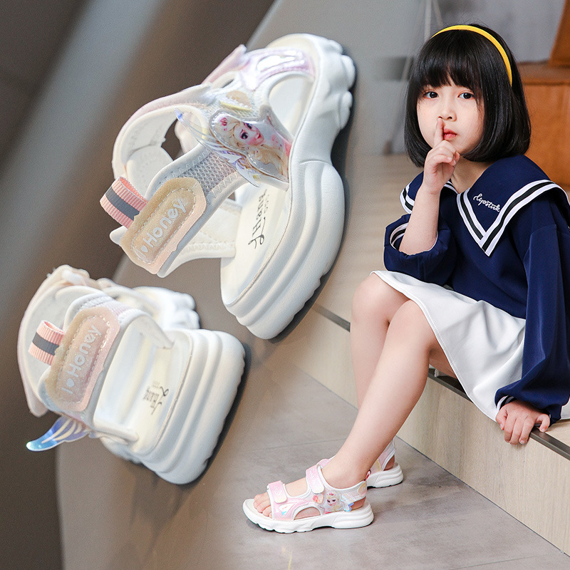 Dép quai hậu giày quai ngang cho bé gái siêu mềm phong cách Hàn Quốc - D3906