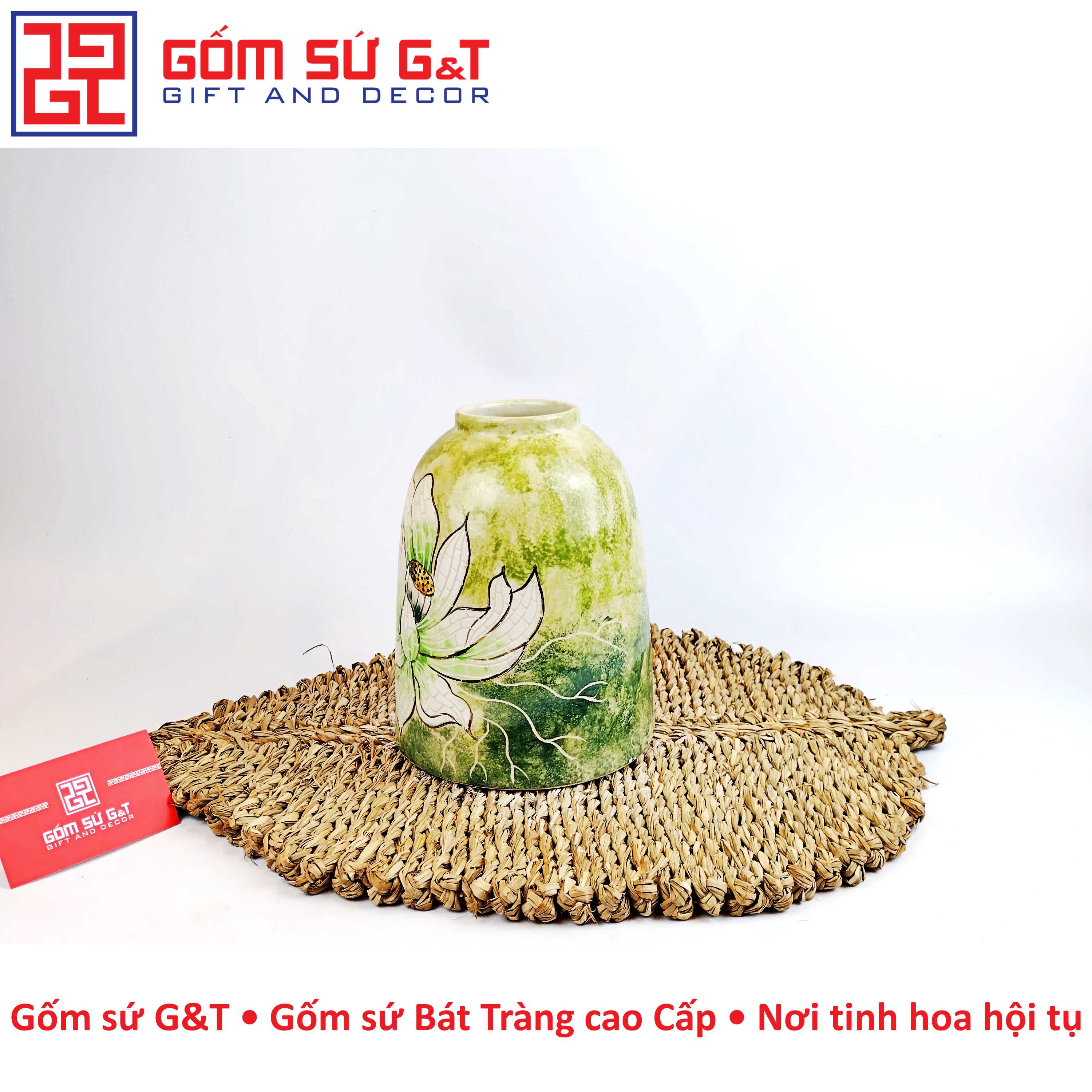 Lọ hoa chuông bạch liên Gốm Sứ G&amp;T