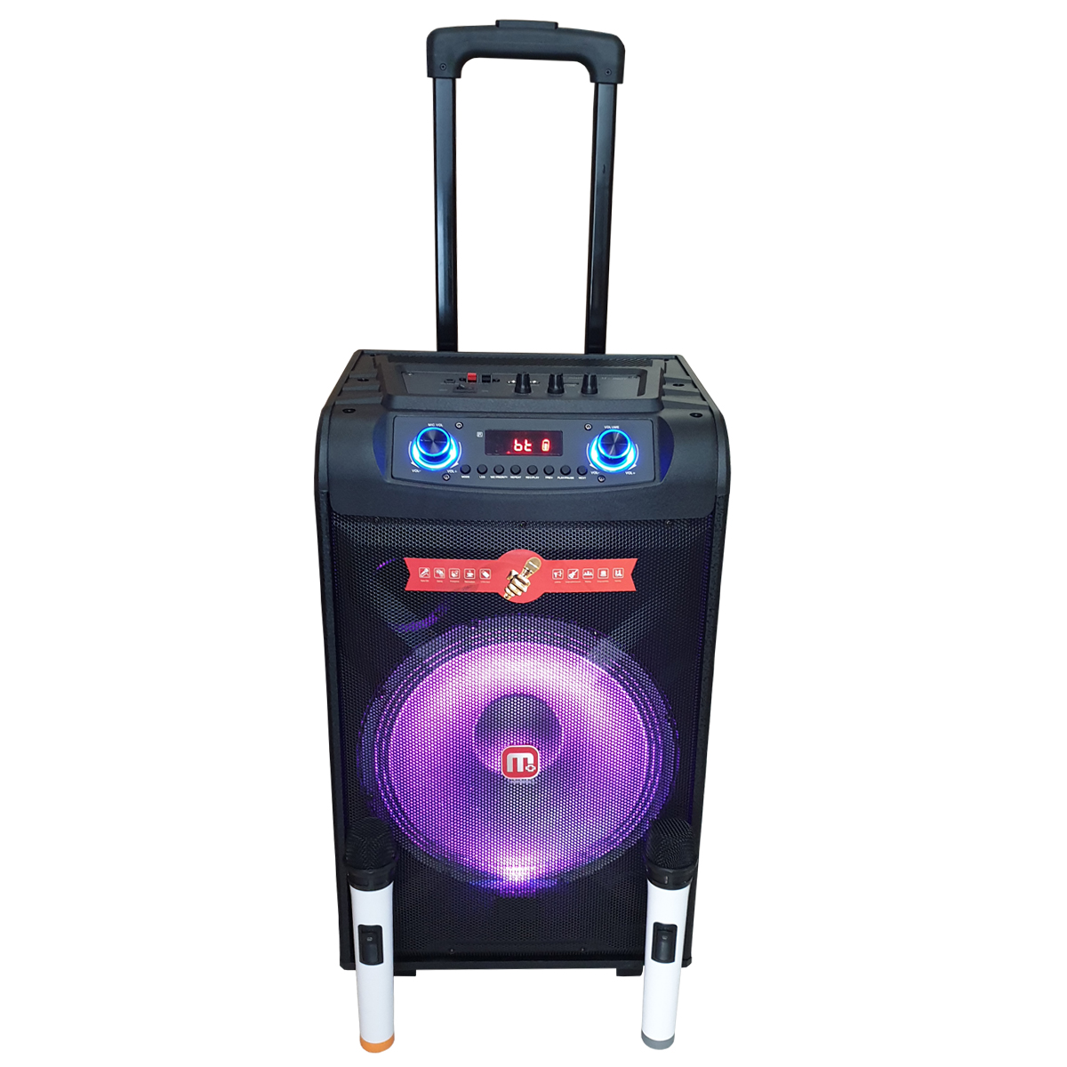 Loa vali kéo di động Malata M+9046 bass 30 hát karaoke mọi lúc mọi nơi (Kèm 2 mic không dây)- Hàng  chính hãng