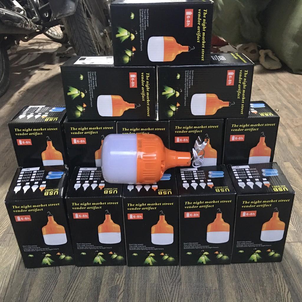 Bóng đèn tích điện 6-8h - loại 100w sạc tích điện có móc treo
