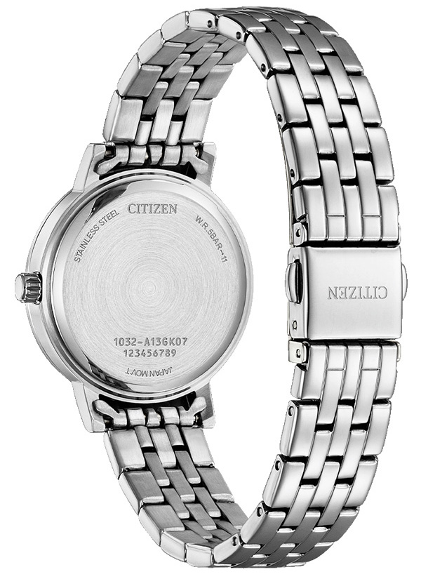 Đồng Hồ Nữ Citizen Pin-Quartz Đính Đá Swarovski Dây Thép Không Gỉ EL3100-55N - Mặt Xà Cừ (31mm)