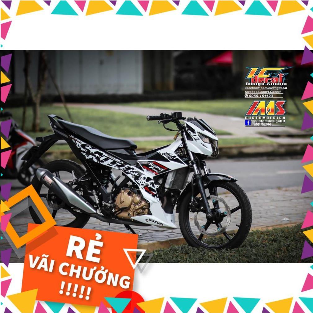 Tem Rời Raider FI Mẫu Trắng Đen Đỏ Chữ Satria F150