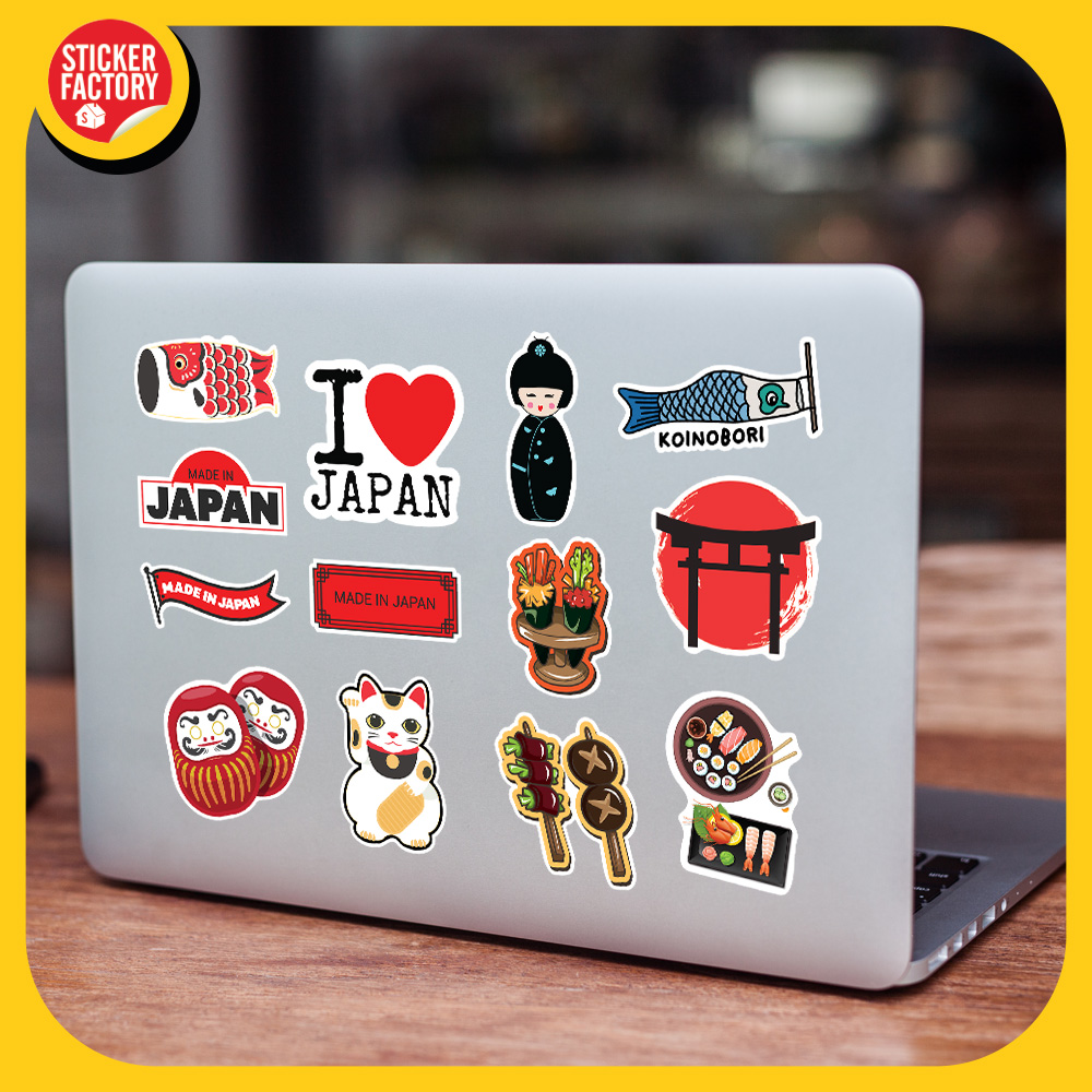 Japan Nhật Bản - Set 100 sticker decal hình dán nón bảo hiểm, laptop, xe máy, ô tô  STICKER FACTORY