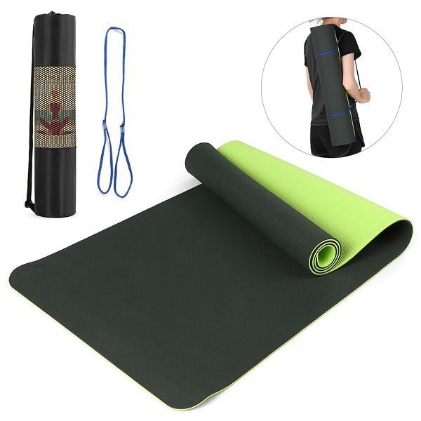 Thảm Tập Yoga TPE 6mm 2 Lớp + Tặng Kèm Túi Và Dây Buộc