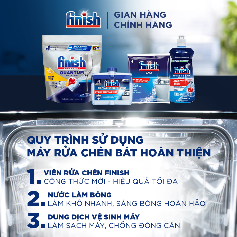 Viên rửa chén bát Finish Quantum túi 21 viên