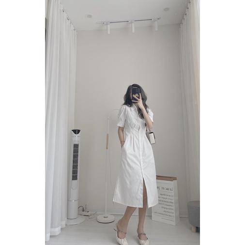 Váy cổ đức chiết eo