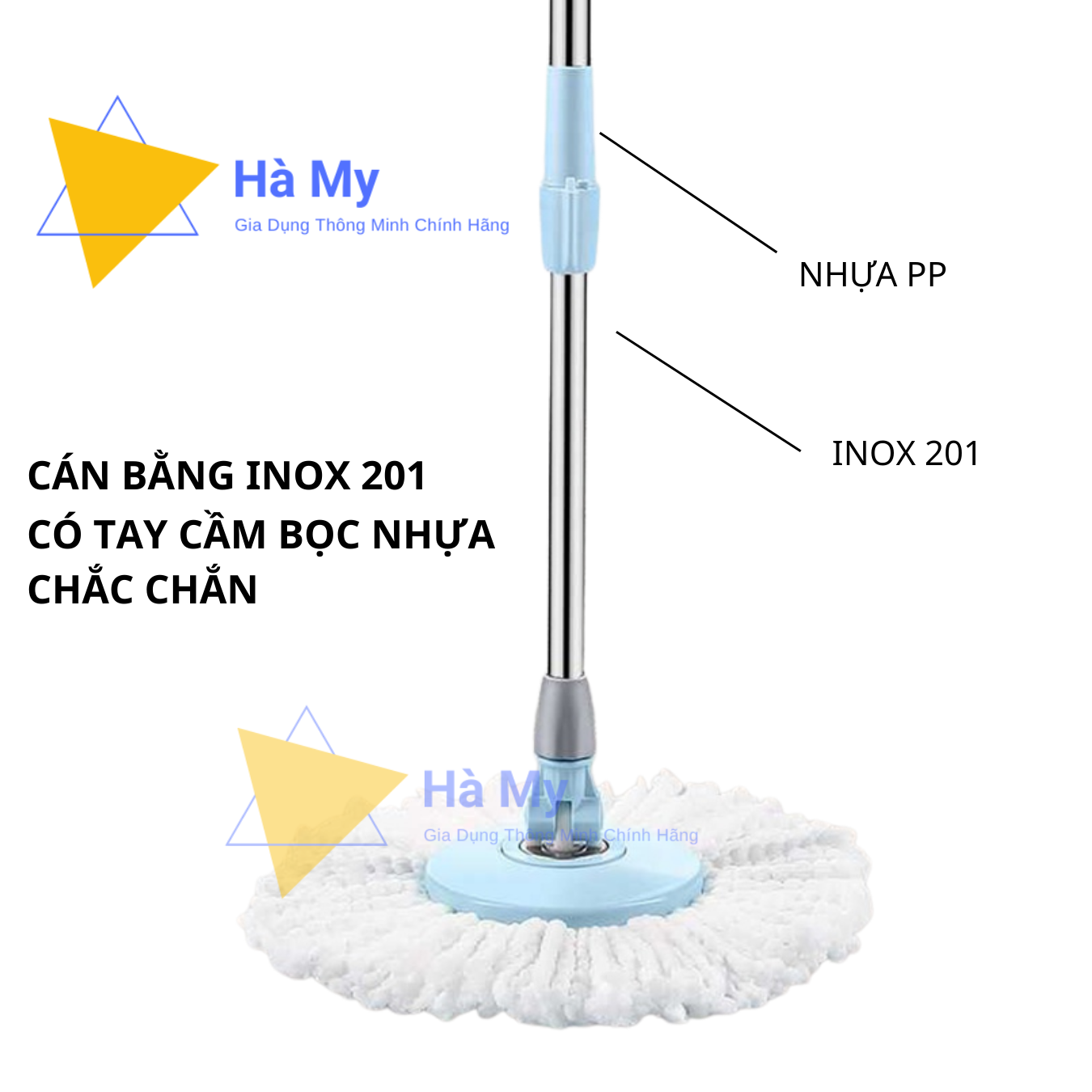 Bộ Cây Lau Nhà Thông Minh,Chổi Tự Vắt Thái Lan Minmop M20 Kèm 2 Bông Lau Siêu Sạch,Nhỏ Gọn,Nhựa PP,Lồng Inox Không Gỉ