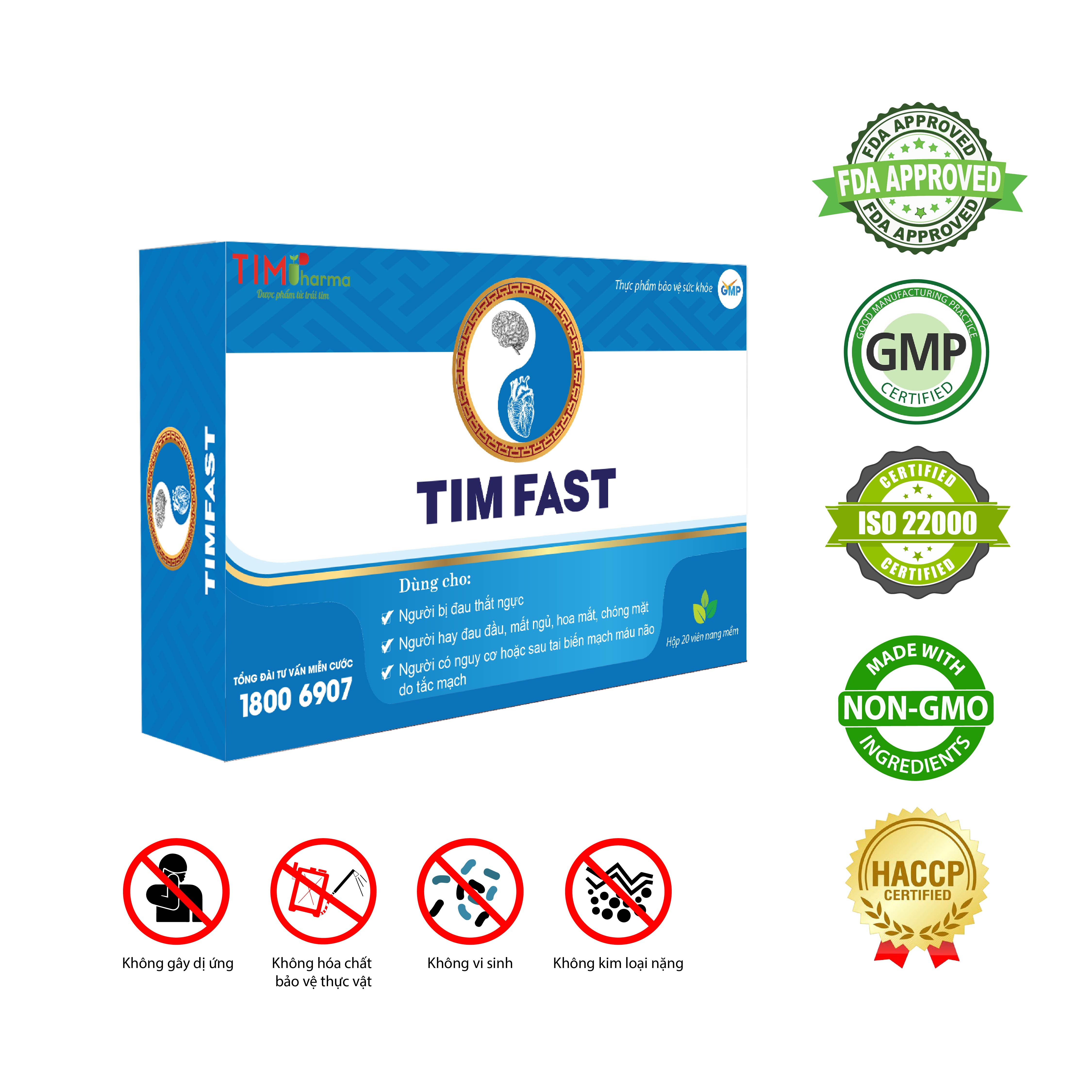 TPBVSK TIMFAST – Hỗ trợ giảm nguy cơ tai biến do tắc mạch