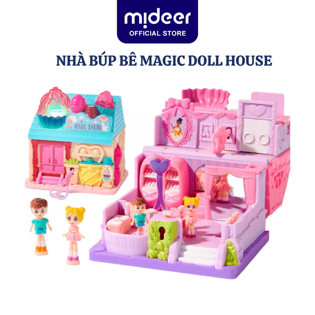 Nhà búp bê mini có âm thanh Mideer Magic Dollhouse Mô hình ngôi nhà kẹo ngọt cho bé gái 2 3 4 5 tuổi