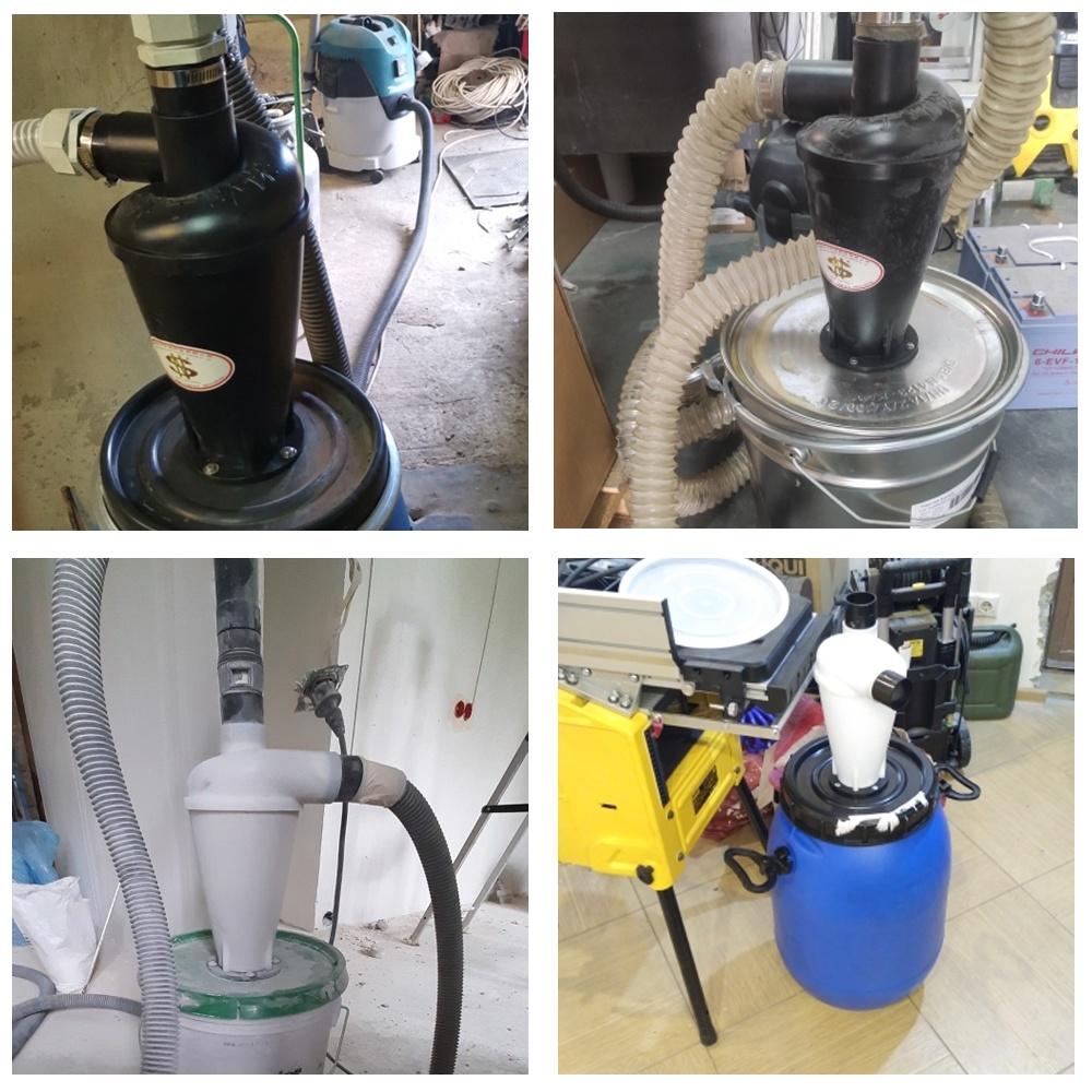 Set bộ lọc tách cyclone thế hệ thứ 6 loại bỏ bụi bẩn tăng áp dành cho máy hút bụi xe hơi làm gỗ SN50T6