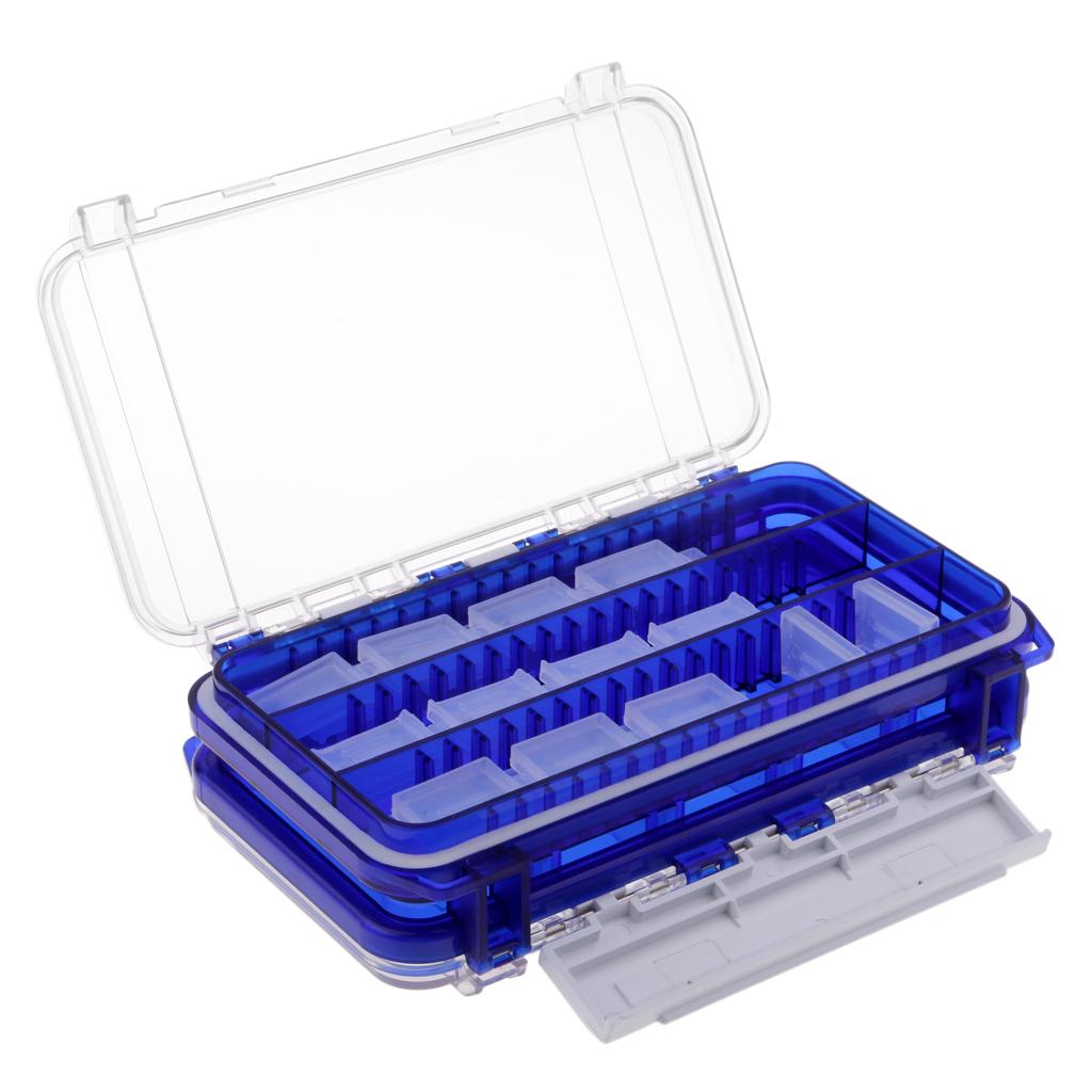 Plastic Two-sided Fishing Lure Box Double Sided Tackle Box Organizer