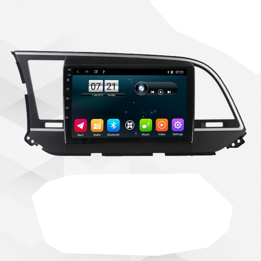 Mặt dưỡng kèm dây nguồn lắp màn hình android cho xe HUYNDAI ELANTRA 2016-2018