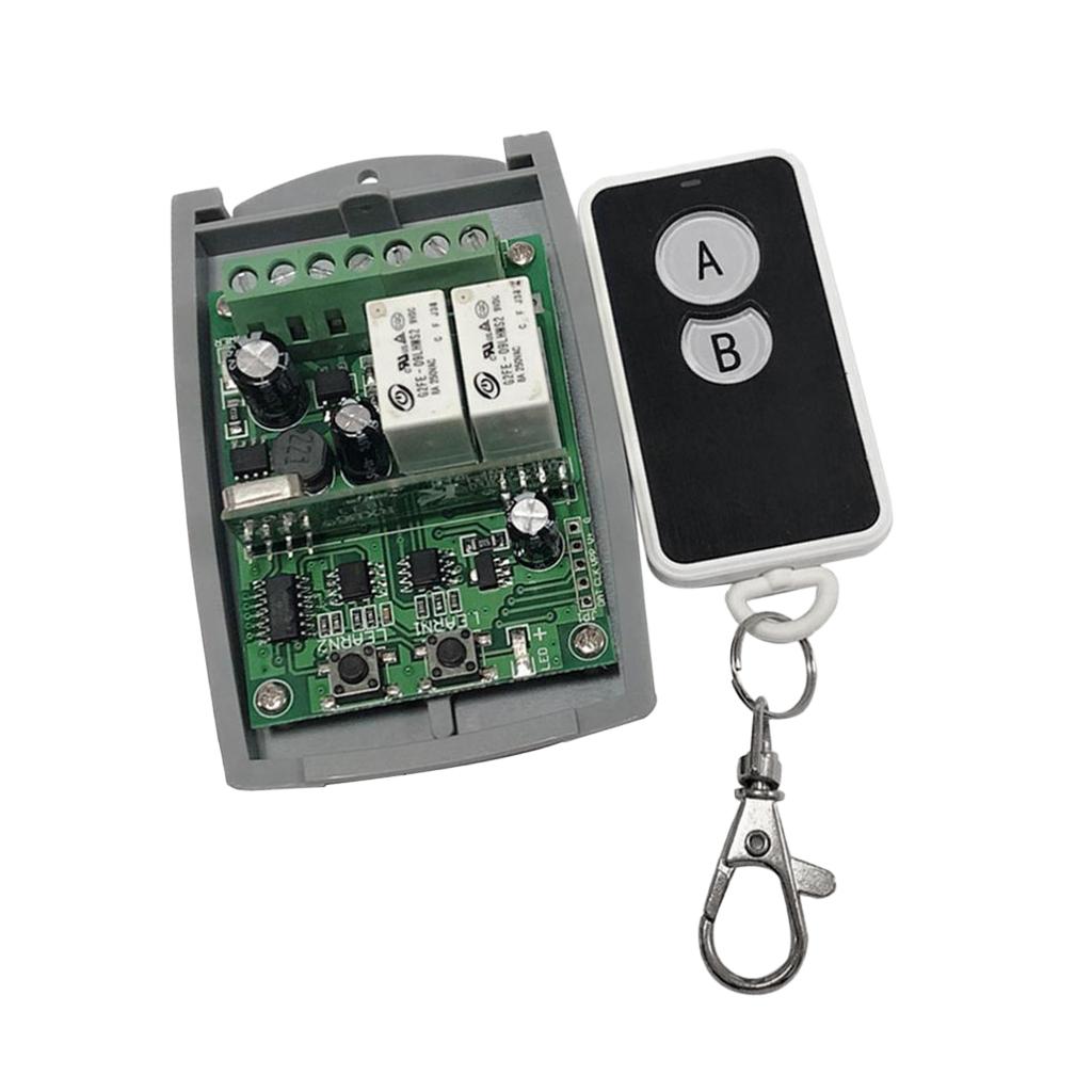 2CH Wireless Remote Control Switch - Relay Receiver & RF Transmitter For Light, Garage, Gate, Lifts