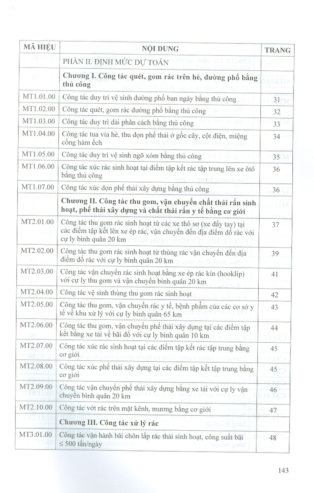 Định Mức Dự Toán Dịch Vụ Công Ích Đô Thị