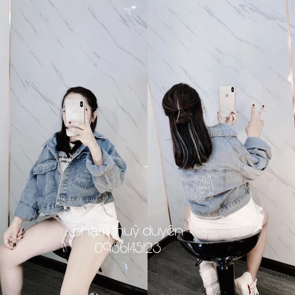 Áo khoác Jeans lưng thêu chữ mẫu mới hot hit