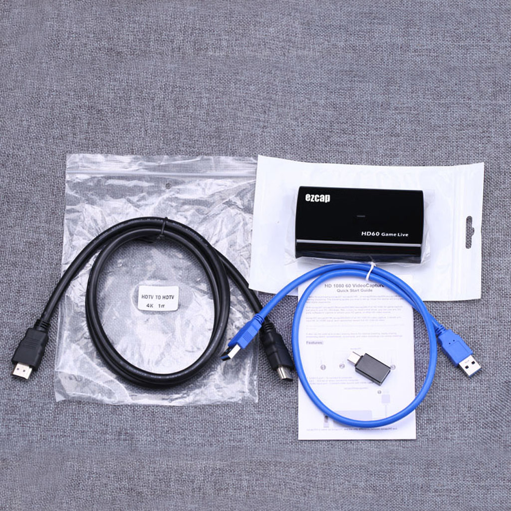 Ezcap 266 hộp Video Game Capture hdmi to usb 3 0 adapter livestream obs hỗ trợ 1080p 60fps ngõ ra video và cổng vào mic Tương Thích Với Các Hệ Thống Windows/Mac/Linux