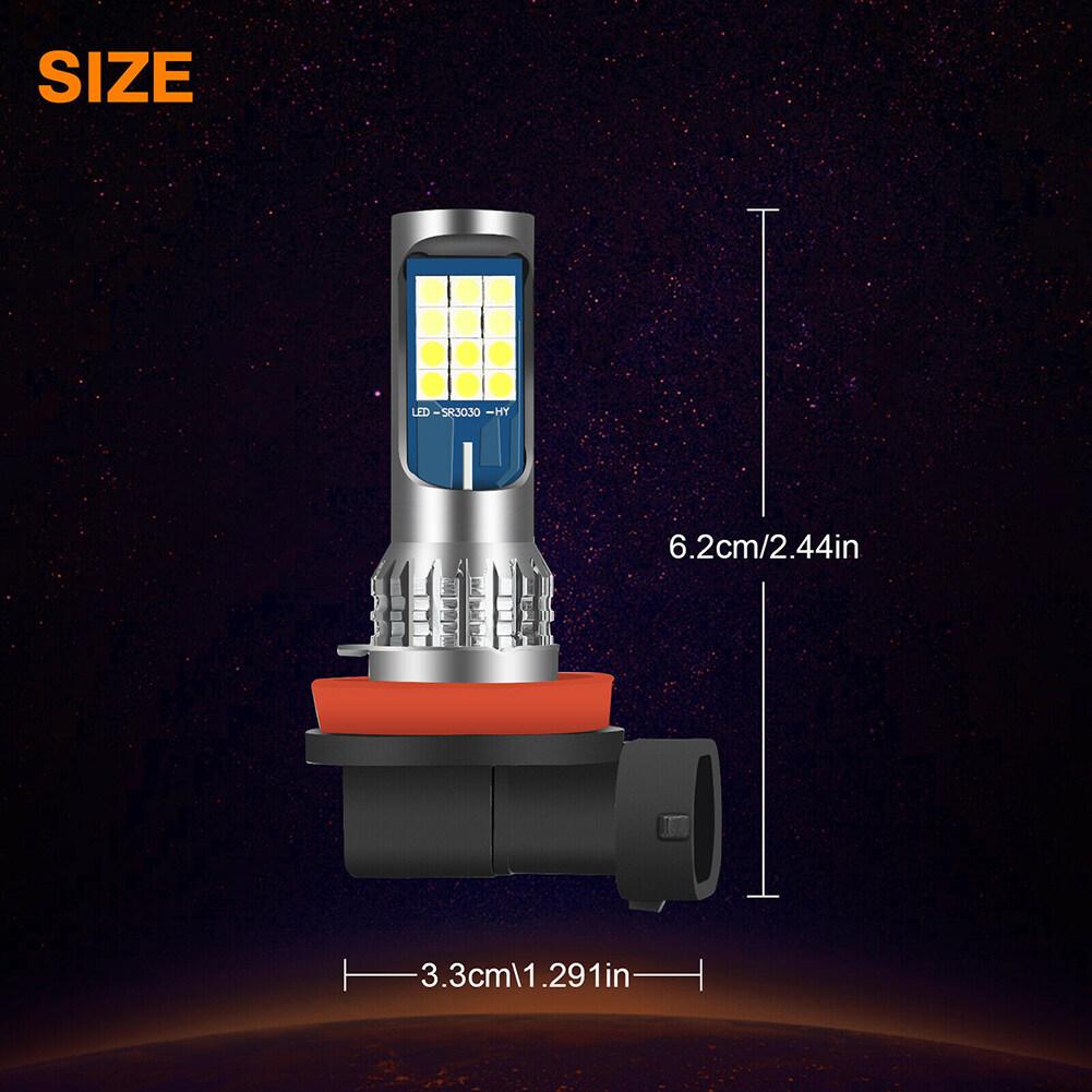 Hai Chiếc Đèn Sương Mù H8 H11 H16 Không Thấm Nước Dual Color Car Led Fog Lamp Bulbs - Trắng Và Vàng Hổ Phách