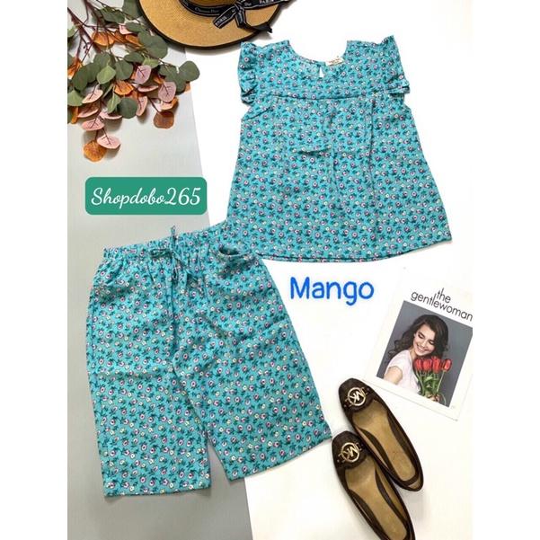 Đồ bộ nữ,đồ ngủ mặc nhà lửng vải lụa mango hoạ tiết hoa nhí thời trang size 45-57kg.