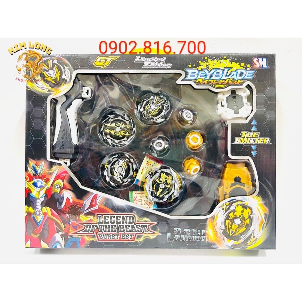 [Ảnh thật] Bộ 4 Con Quay BEYBLADE vòng xoay thần tốc siêu mạnh Có Tay Cầm và Sàn Đấu Lớn 3366