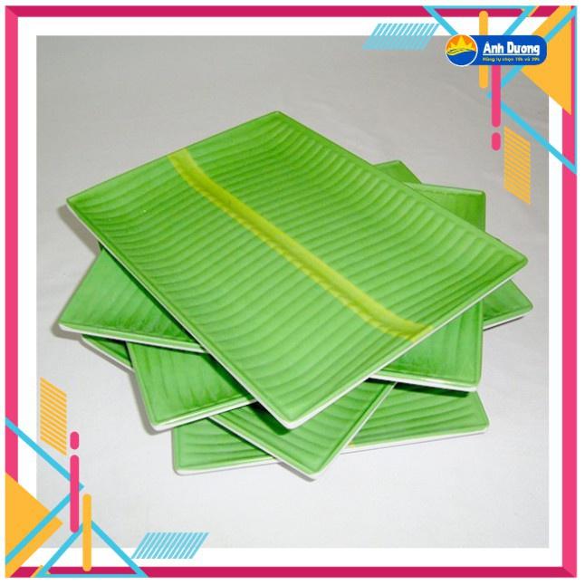Đĩa phíp nhựa hình lá chuối hàng đề hoa quả, đồ ăn, trang trí hàng đẹp dày dặn