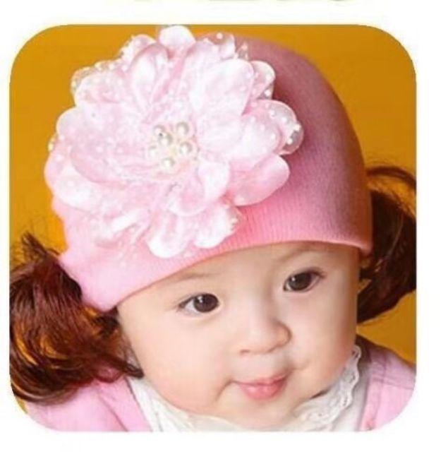 Mũ len tóc giả cho bé