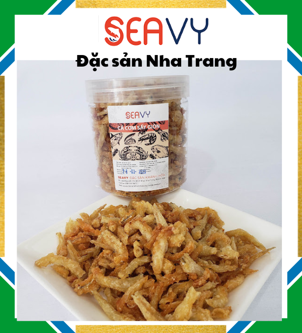 Đặc Sản Nha Trang - Cá Cơm Tẩm Bột Sấy Giòn Mặn Mặn Giòn Giòn,Seavy Hộp 500g