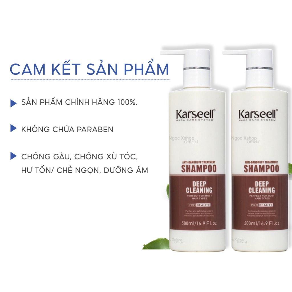 [+Tặng mũ trùm] Dầu gội mềm mượt chống gàu KARSEELL Deep Cleaning 500ml