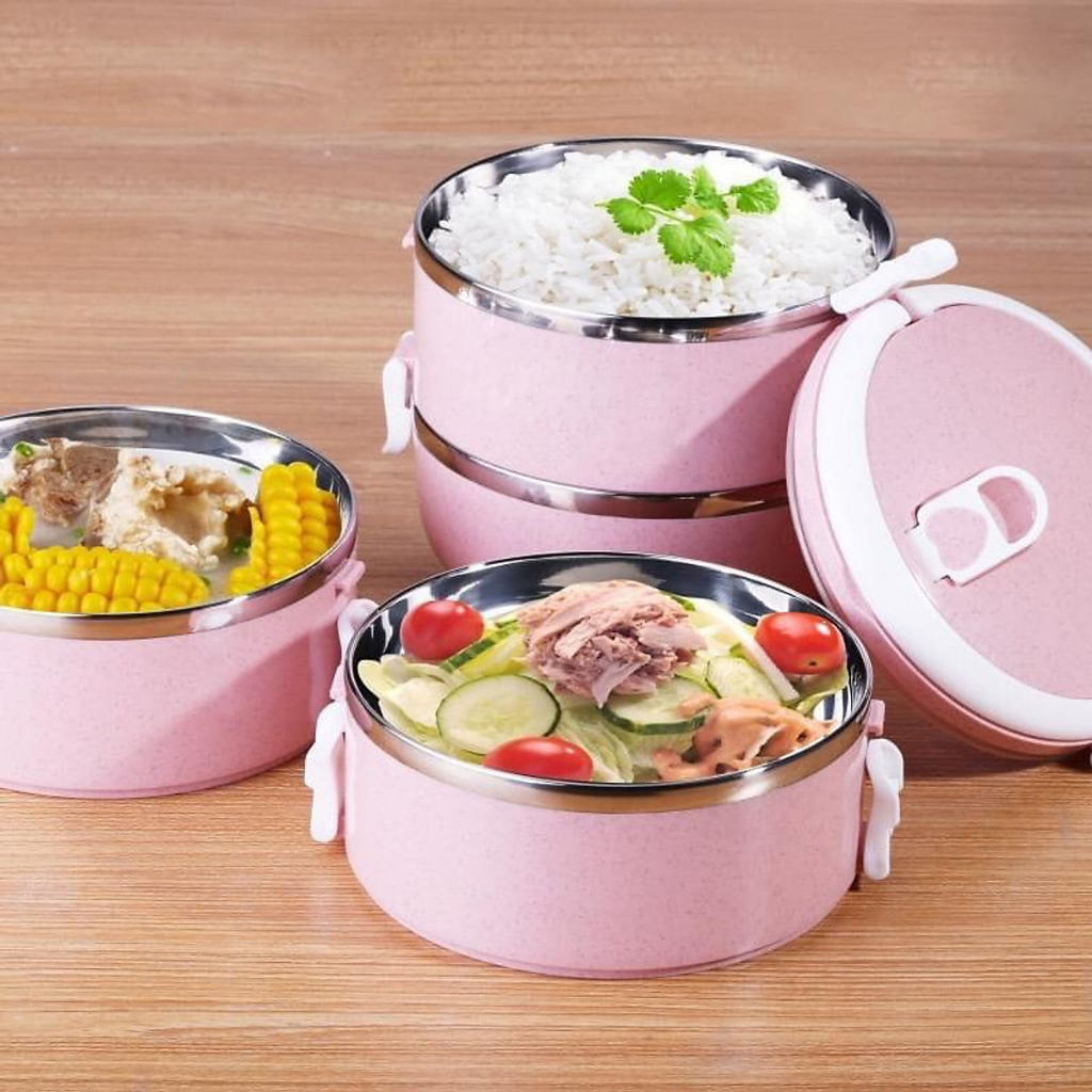 Hộp Đựng Cơm Cặp Lồng Cơm Giữ Nhiệt Lúa Mạch Ruột Inox Chất Lượng Số 1