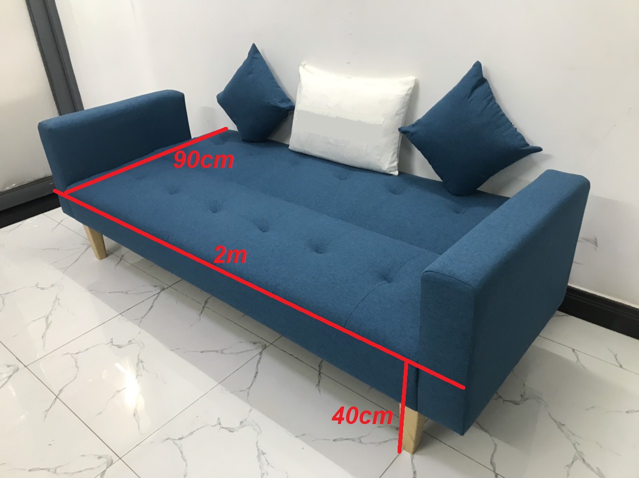 Bộ ghế sofa giường 2mx90 sofa bed tay vịn phòng khách linco06 salon