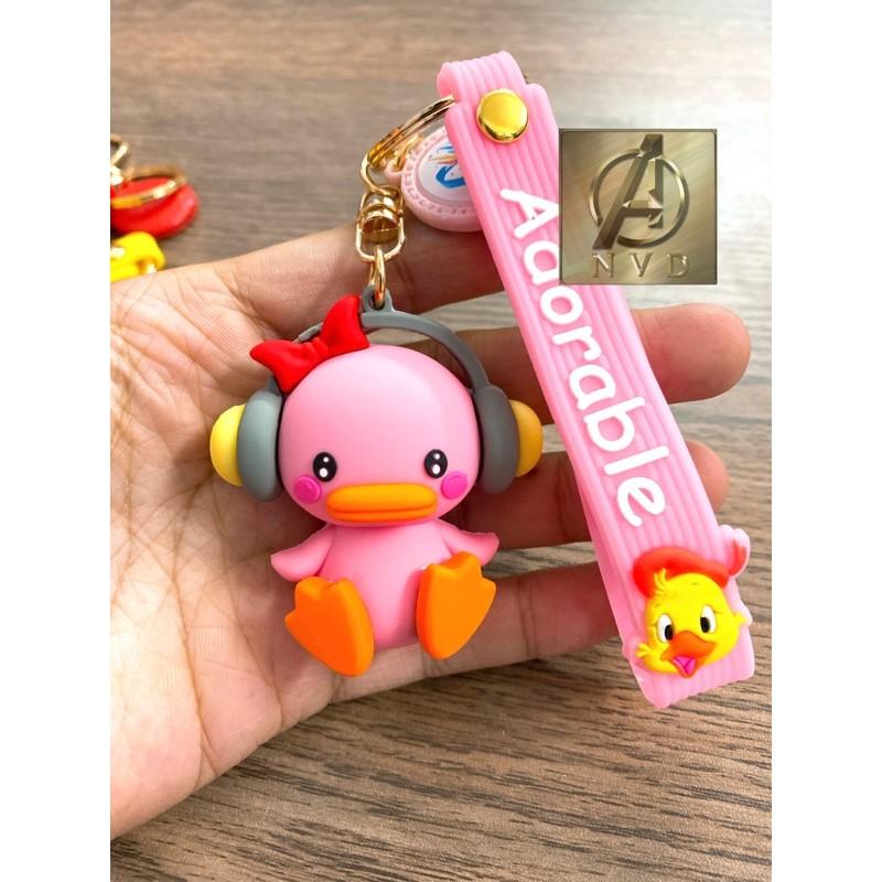 Móc khoá Vịt đeo tai nghe cao cấp cực cute