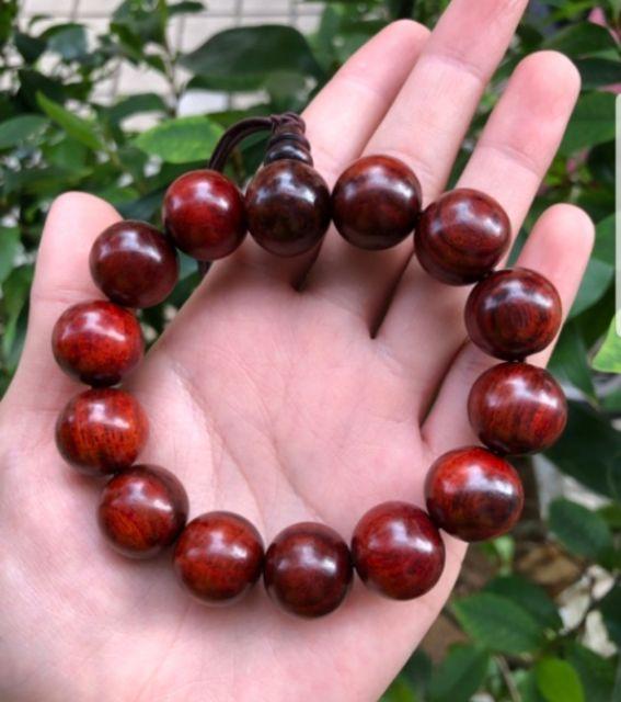 Chuỗi hạt 14 ly Vòng tay nam bằng GỖ - TRẮC màu đen nhiều hoặc đỏ nhiều