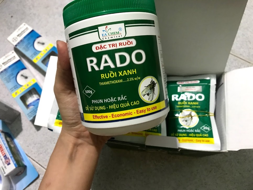 Bã Diệt Ruồi RADO lon 500gr Dạng Phun Hoặc Rắc - hiệu quả dài lâu
