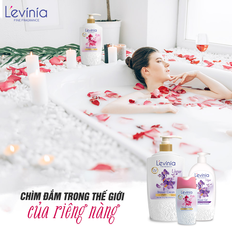 Combo Chăm sóc da : Sữa Tắm 200g, Sữa Dưỡng Thể 250g &amp; Xà Bông 100g L'evinia Trắng Mịn &amp; Trẻ Hóa Da Collagen