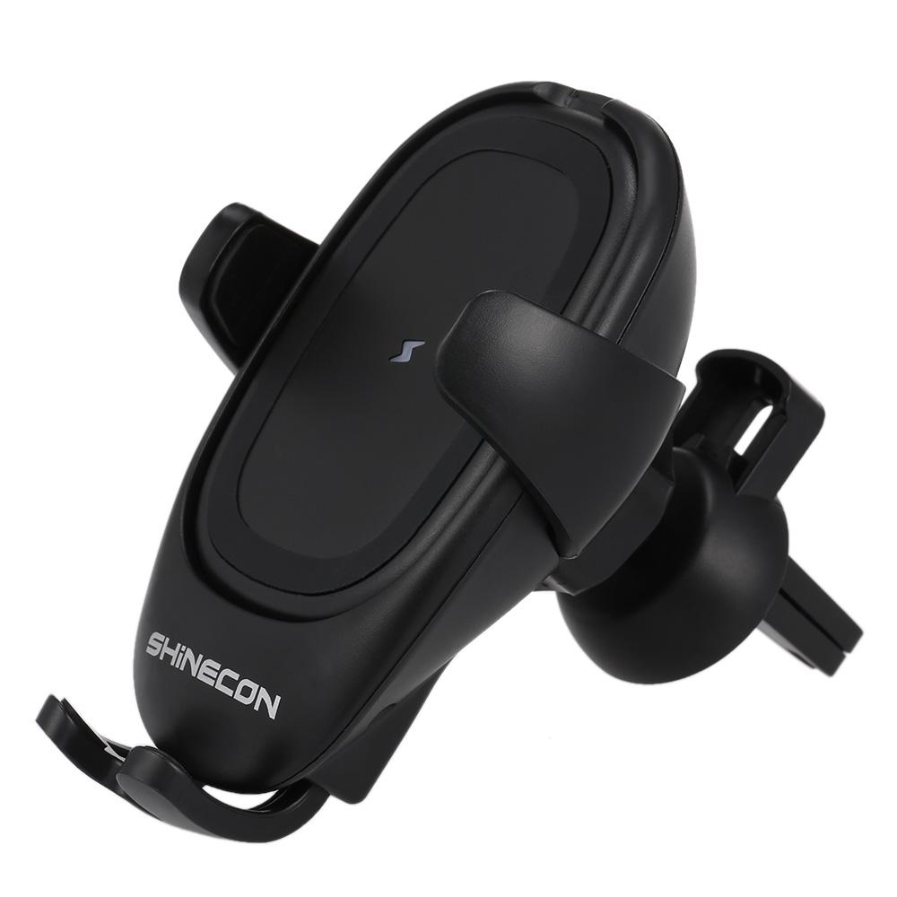 Giá đỡ điện thoại kiêm sạc không dây SHINECON SC-W02 Fast Qi trên ô tô Tương thích với iPhone, Samsung