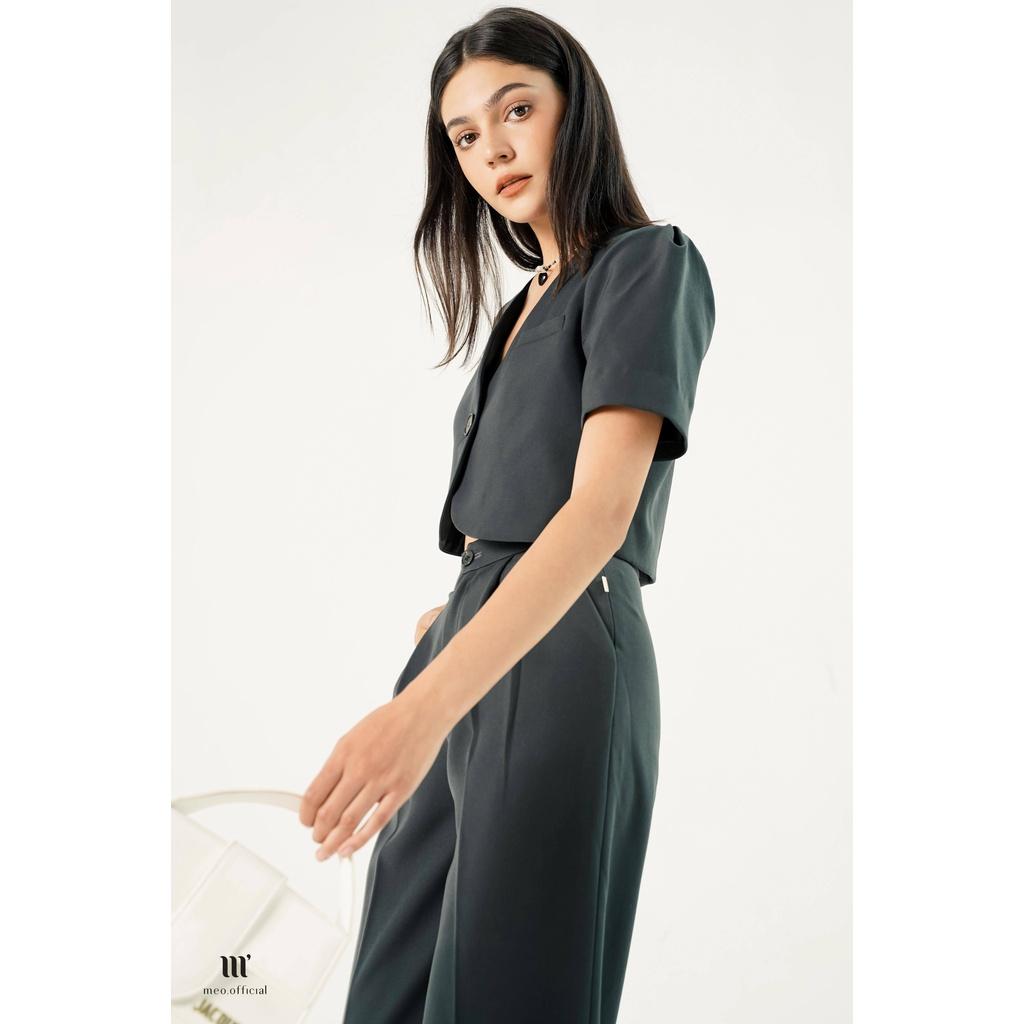 Áo blazer nữ Méo shop dáng croptop ngắn tay phong cách công sở Kulta