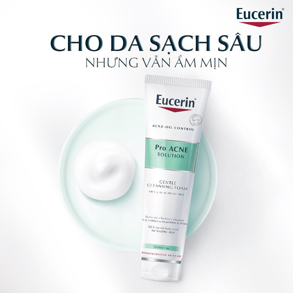 Combo Eucerin Da Mụn (Gel Giảm Mụn A.I Clearing Treatment 40ml + Sữa Rửa Mặt Tạo Bọt Pro Acne 150g)