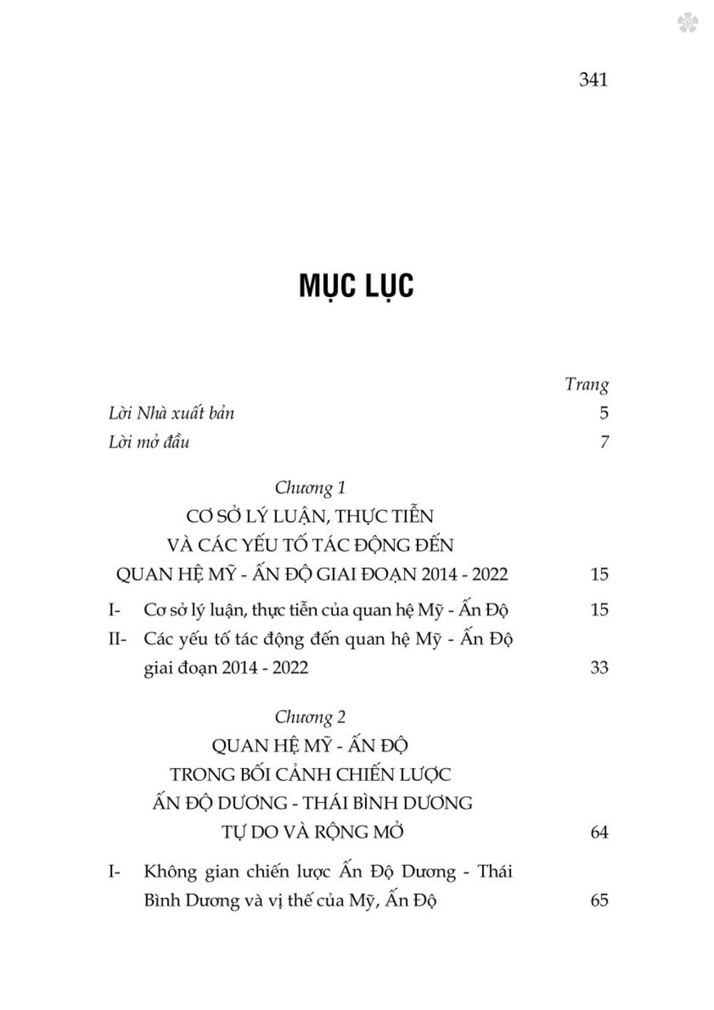 Quan hệ Mỹ - Ấn Độ trong không gian chiến lược Ấn Độ Dương - Thái Bình Dương - bản in 2024