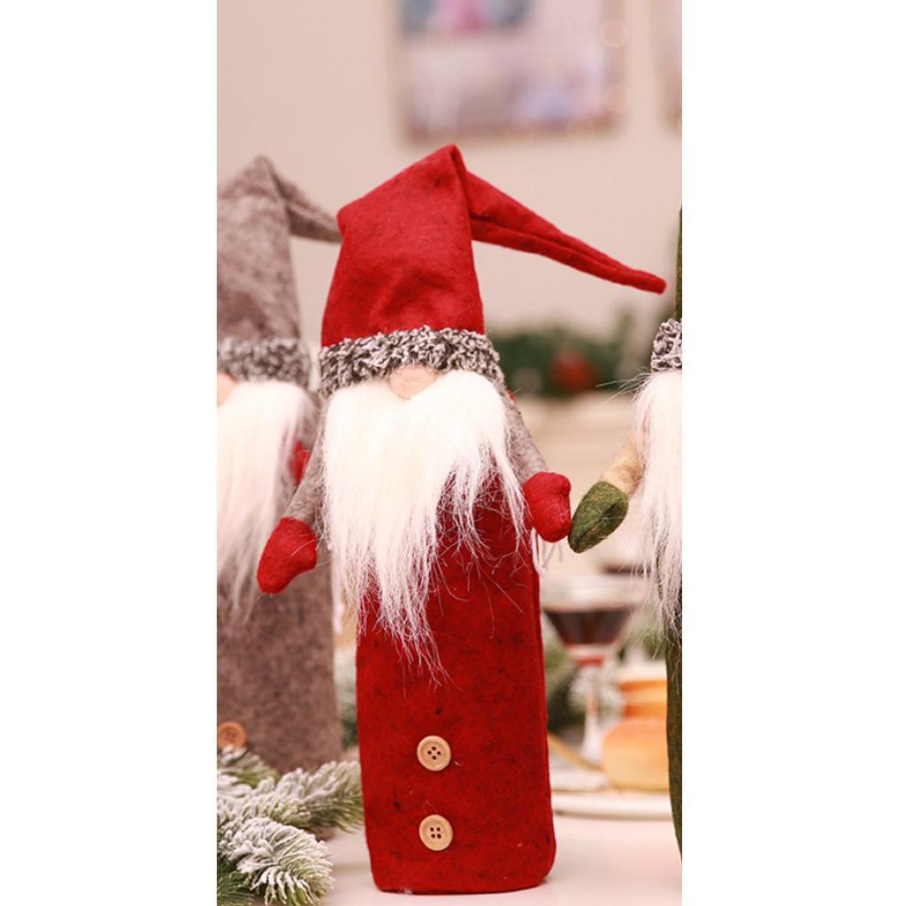Christmas Wine Bottle Sweaters Cover with Hat for Christmas Decoration