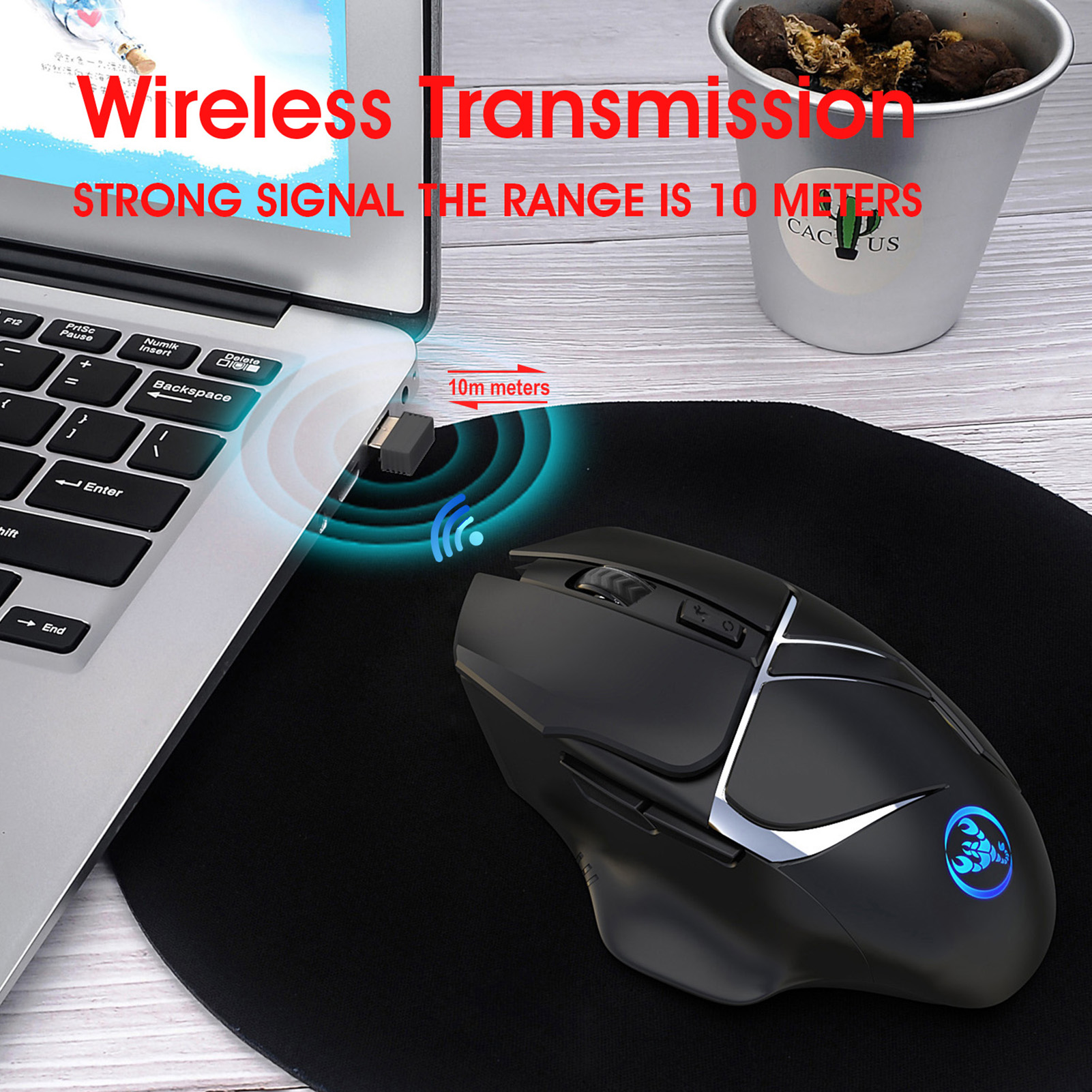 Chuột chơi game không dây HXSJ T60 không dây 2.4G với DPI có thể điều chỉnh