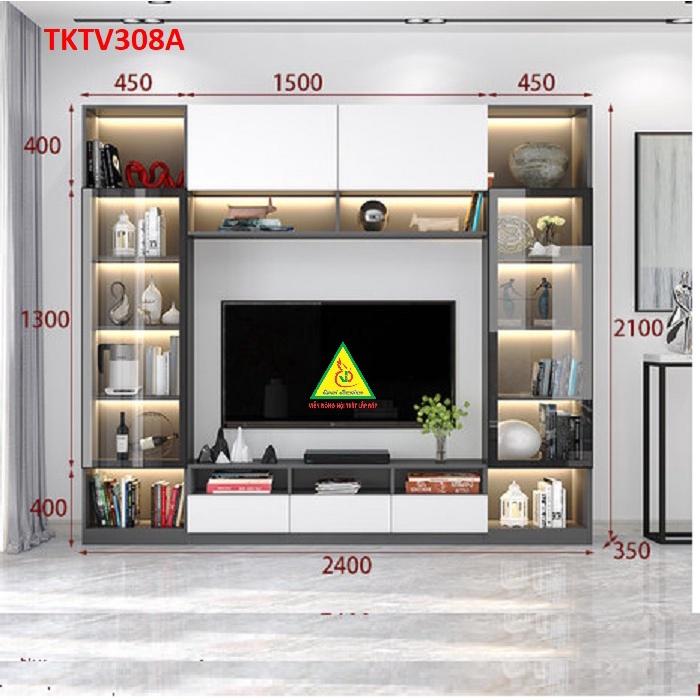 Tủ kệ tivi trang trí phong cách hiện đại TKTV308A - Nội thất lắp ráp Viendong adv