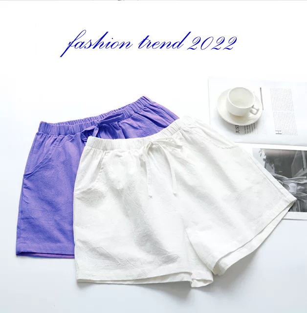 Quần short đũi dáng váy form rộng freesize (48-65kg) chất vải đũi mềm thoáng mát