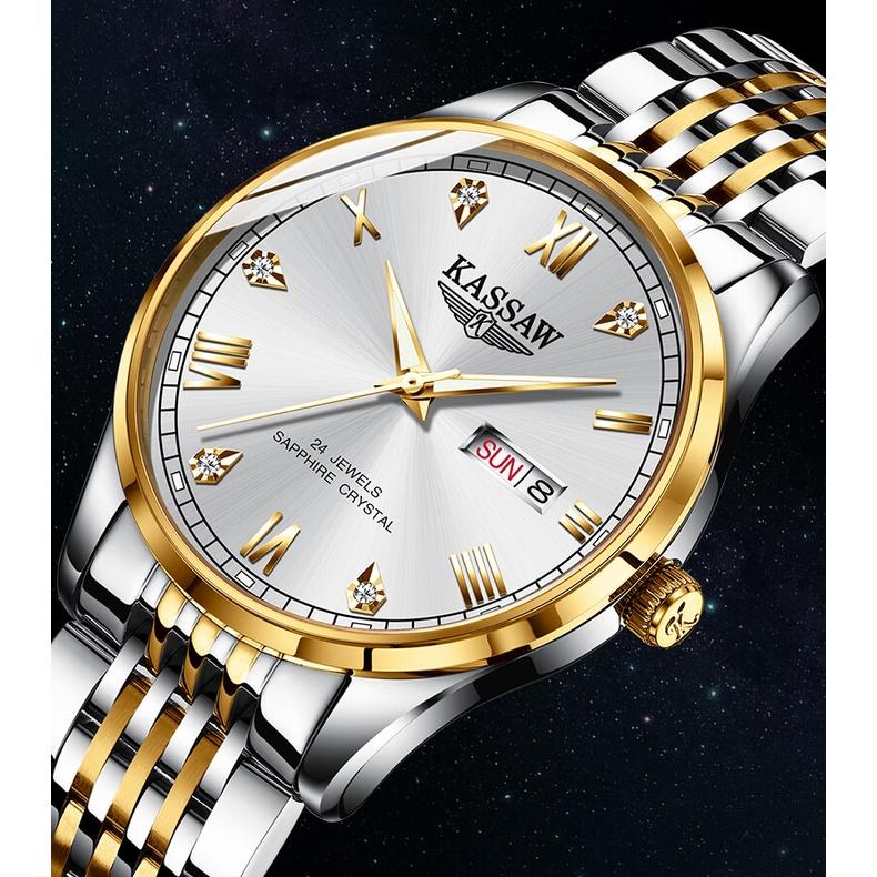 Đồng hồ nam chính hãng KASSAW K877-1 chống nước,chống xước,kính sapphire ,hàng mới 100% ,Đồng hồ cơ