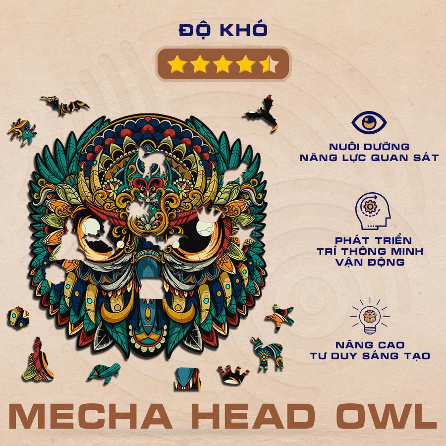 PLUZZLE Bộ xếp hình gỗ thông minh puzzle đồ chơi ghép hình - Con Cú - PZ097