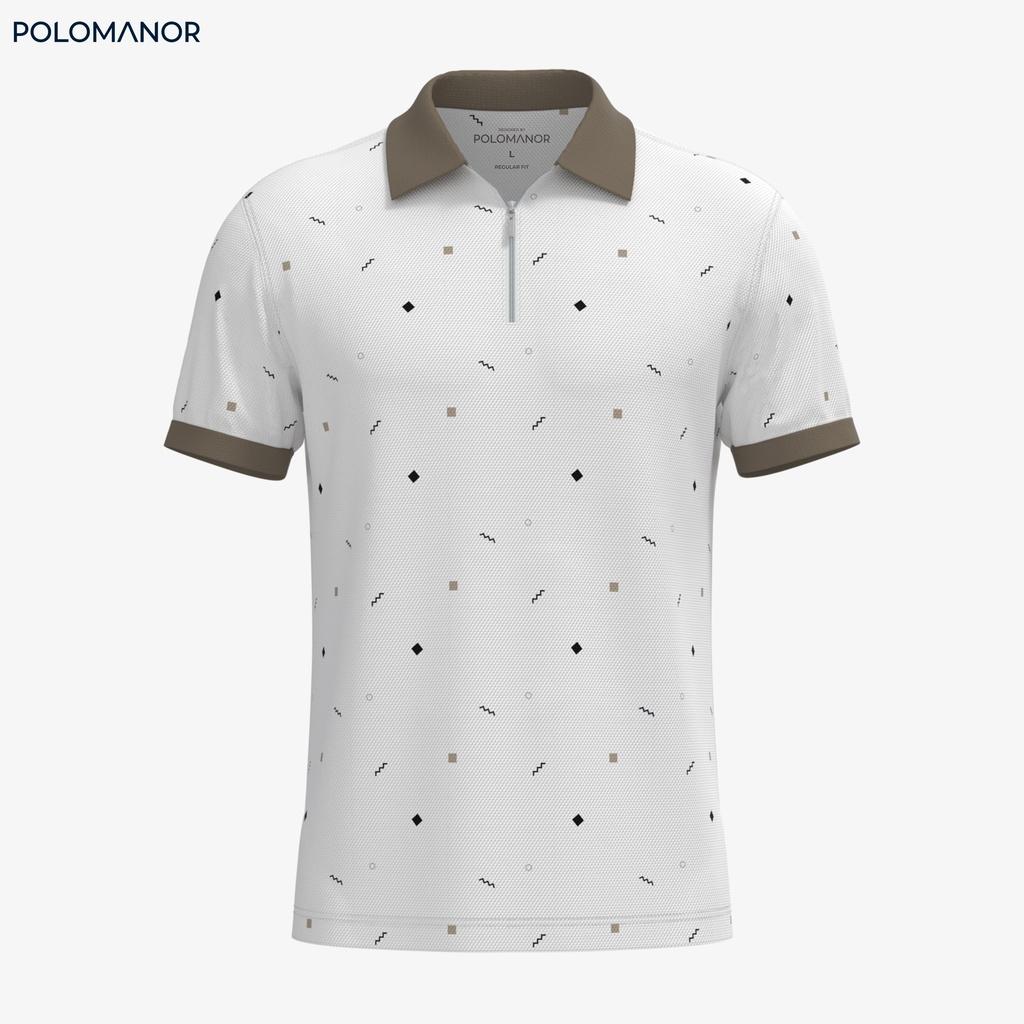 Áo Polo nam cổ bẻ in DARI vải cá sấu cotton CMC, nam tính, thanh lịch, sang trọng - POLOMANOR