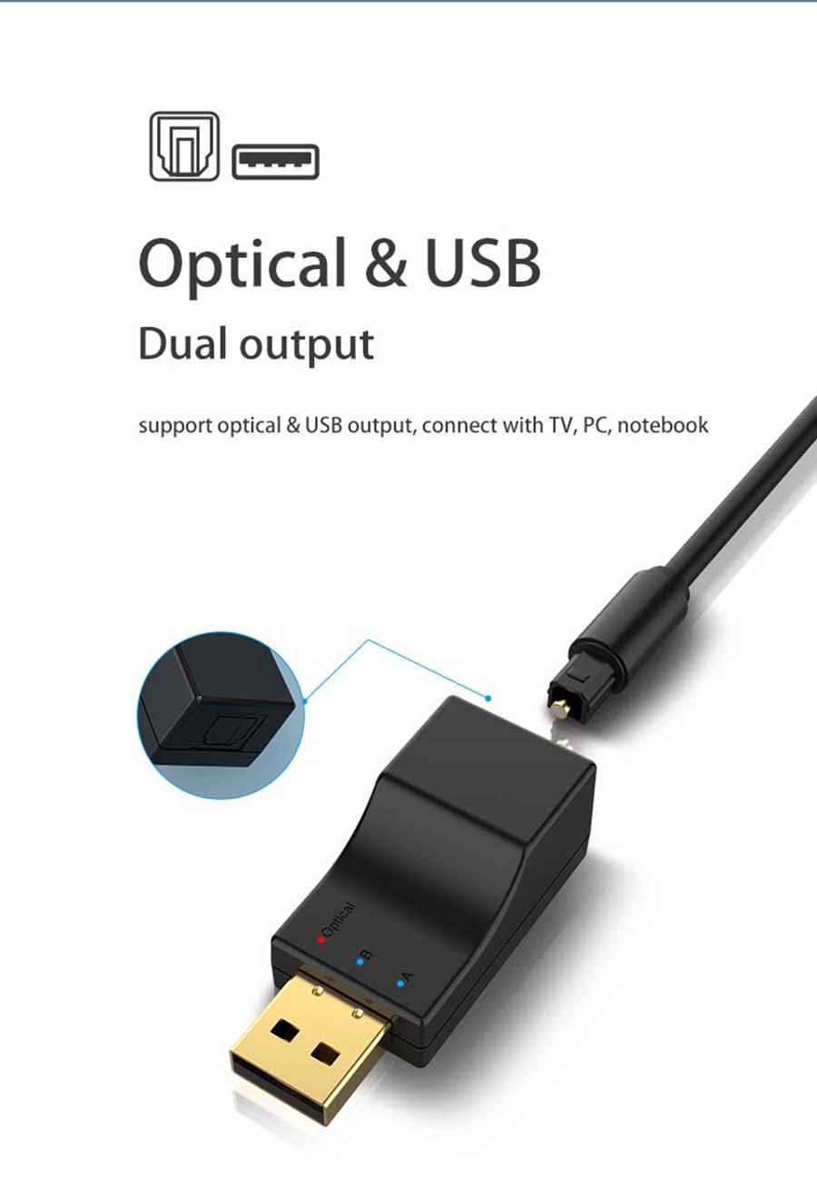 2-in-1 Usb / Optical Bluetooth-compatible Transmitter Compatible For Xbox Ps4 Switch Wireless Audio Adapter