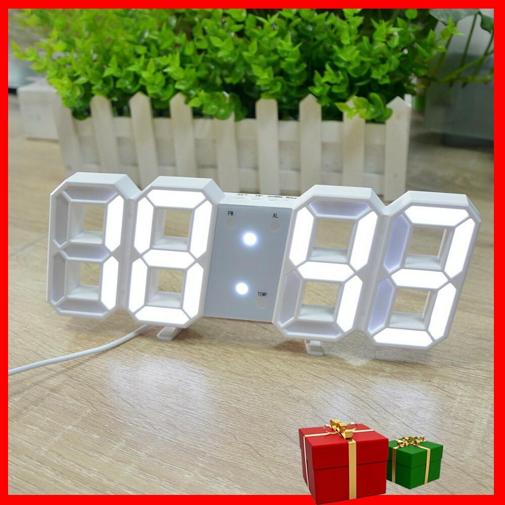 Đồng Hồ Treo Tường Led Điện Tử 3D Cao Cấp - Báo Thức & Đo Nhiệt Độ - Đồng hồ trang trí cho phòng khách phòng ngủ