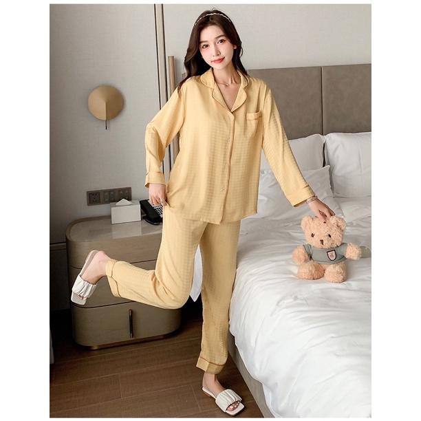 Bộ Lụa Mặc Nhà ️Đồ Ngủ Pijama Lụa Cao Cấp Siêu Mát Mềm Mịn - ELSA